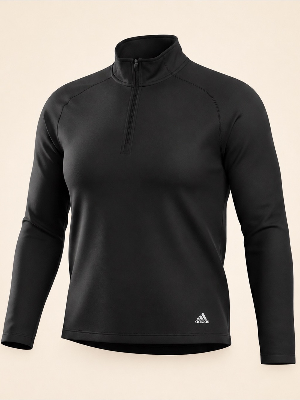 Adidas Golf Black Quarter Zip Pullover Medium Performance Long Sleeve Top